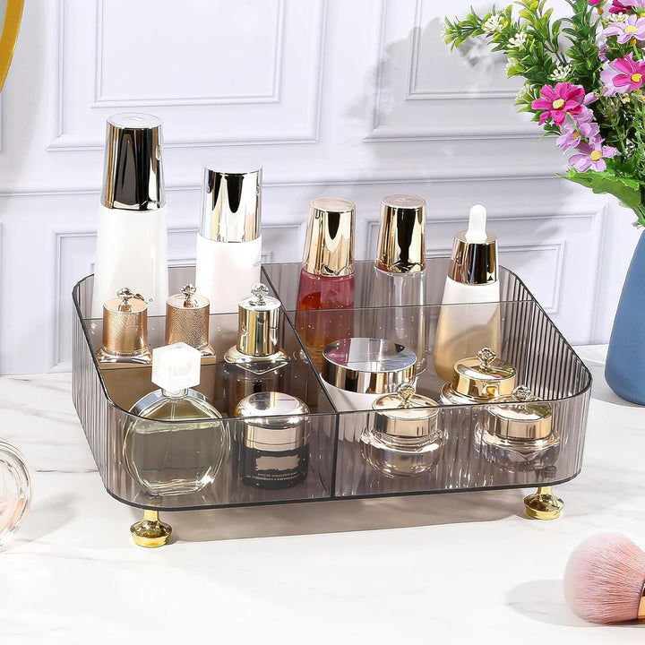 DASITON Make Up Kosmetik Organizer Acryl, 5 Fächer Schmink Aufbewahrung für Pinsel, Lippenstift, Par