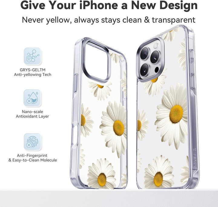 CASEKOO Crystal Clear für iPhone 16 Pro Max Hülle, [Nie Vergilbung] [Unzerstörbarer Militärschutz] S