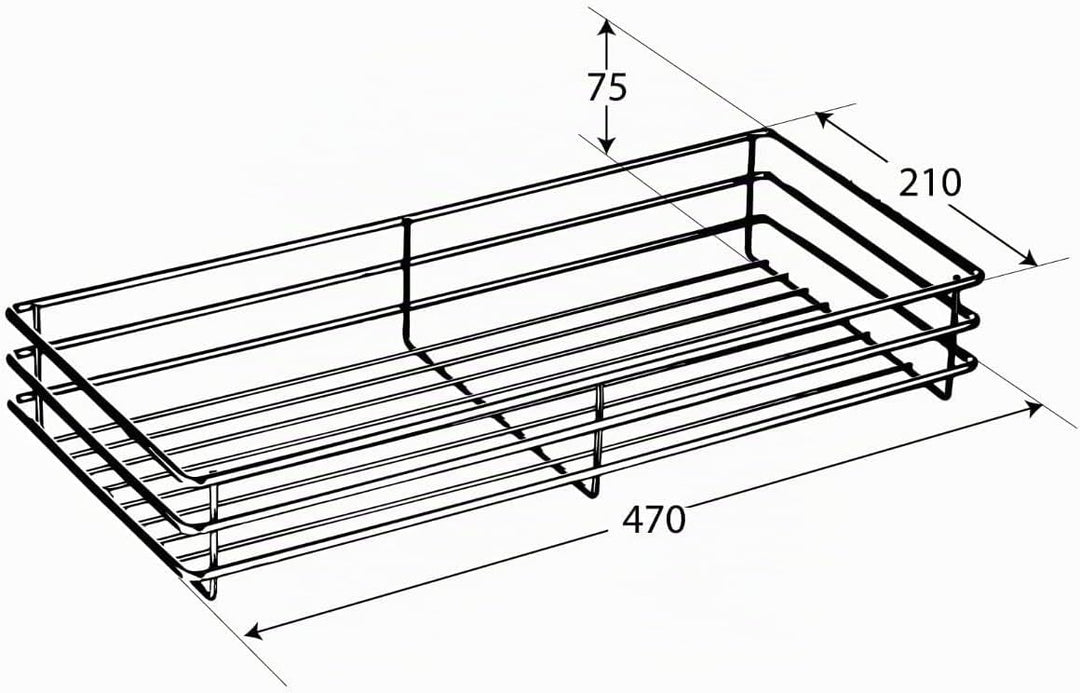 SO-TECH® Comfort Einhängekorb 90° 210 x 470 x 75 mm