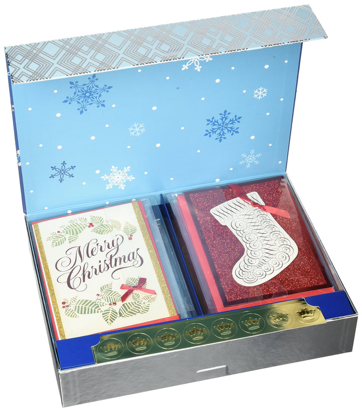 Hallmark Weihnachtskarten-Set (24 Stück, handgefertigte Weihnachtskarten mit Umschlägen), Handgefert