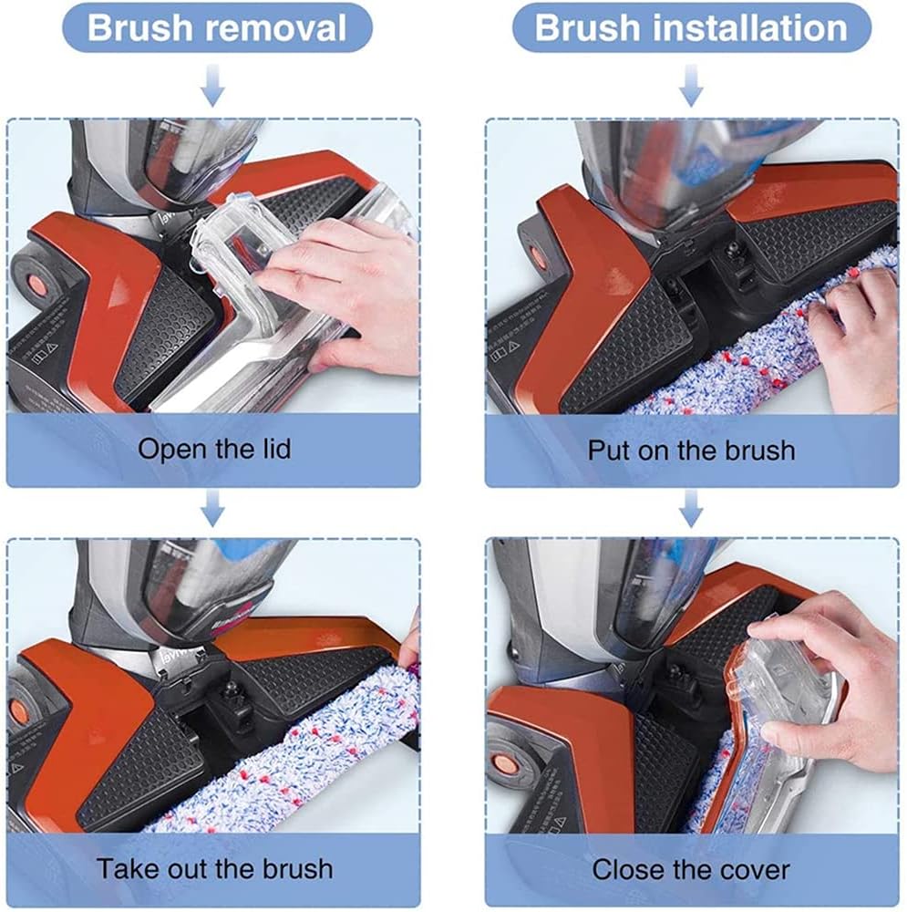 Queta Zubehör für Bissell Crosswave Nass- & Trockensauger 4 StückMultiflächen-Bürstenrolle Und 4 Fil