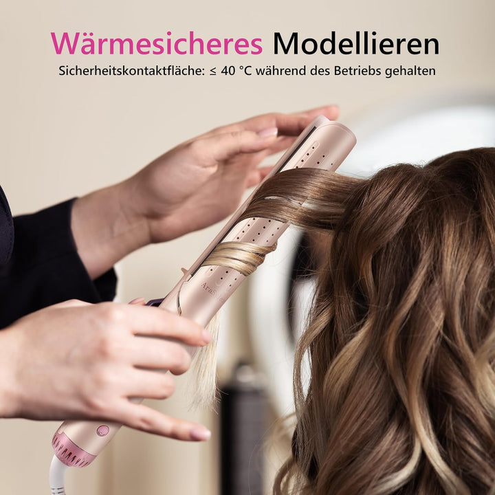 Glätteisen Locken und Glätten, 2-in-1 Haarglätter und Lockenstab mit Lüftungsschlitz, Haarglätter mi