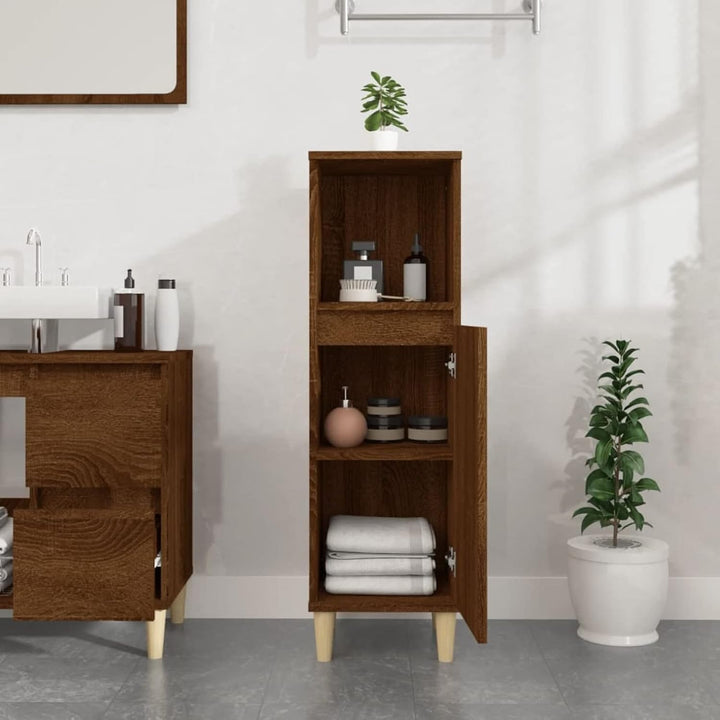 Tidyard Badezimmerschrank Mittlerer Schrank mit 1 Ablage und 2 Fächer hinter der Tür Badschrank Badr