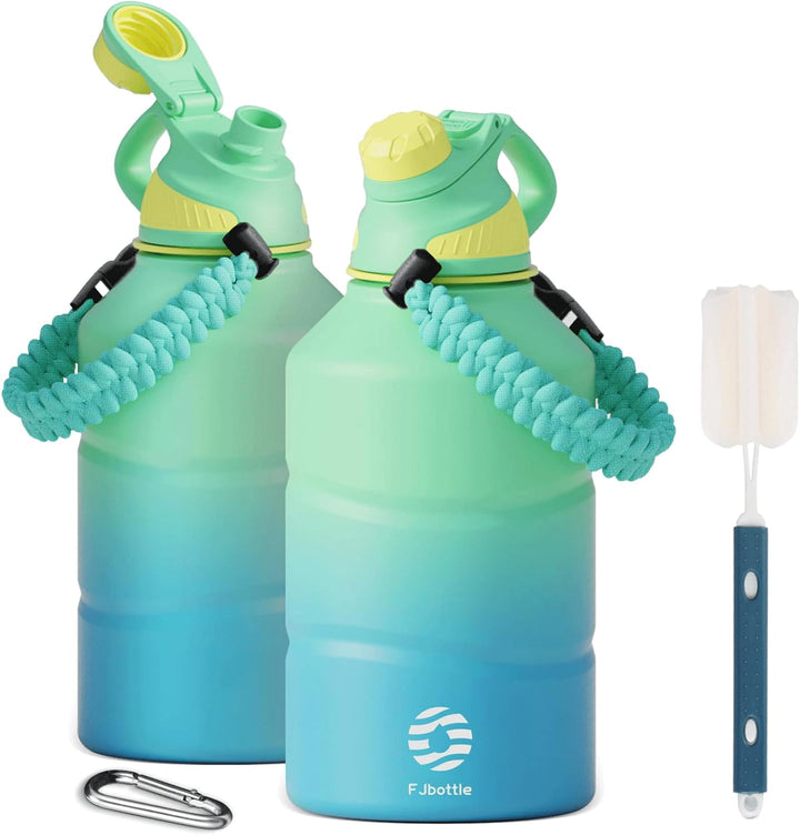 Fjbottle Edelstahl Trinkflasche 1900ML mit Magnetischem Deckel, BPA FREI auslaufsichere Doppelwandig