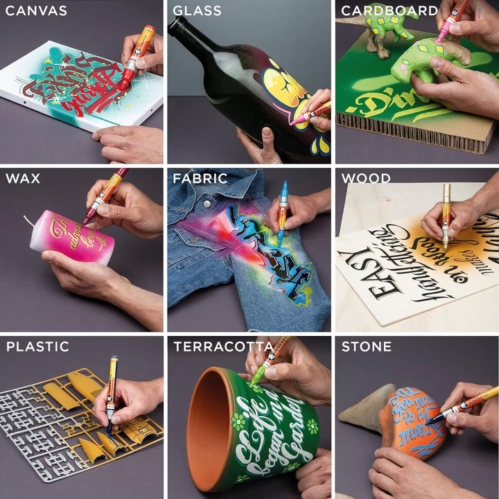 Molotow One4All 227HS Acryl Marker Basic-Set 1 (4,0 mm Strichstärke, hochdeckend und permanent, UV-b