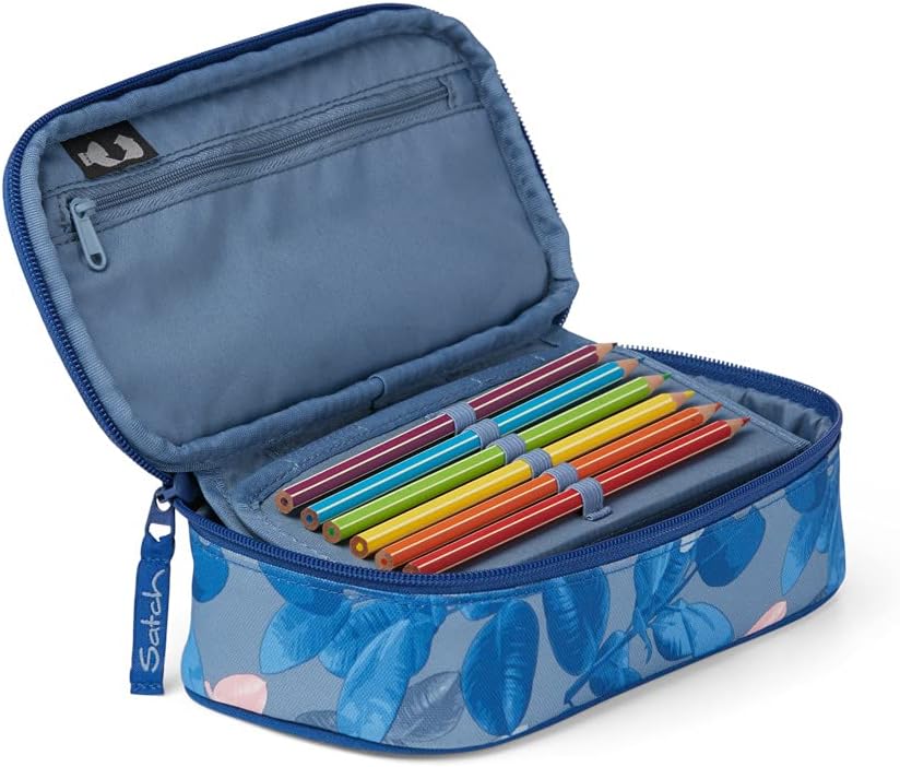 satch Schlamperbox Federmäppchen extra gross inkl. Trennfach Reissverschlussfach Geodreieck Summer S