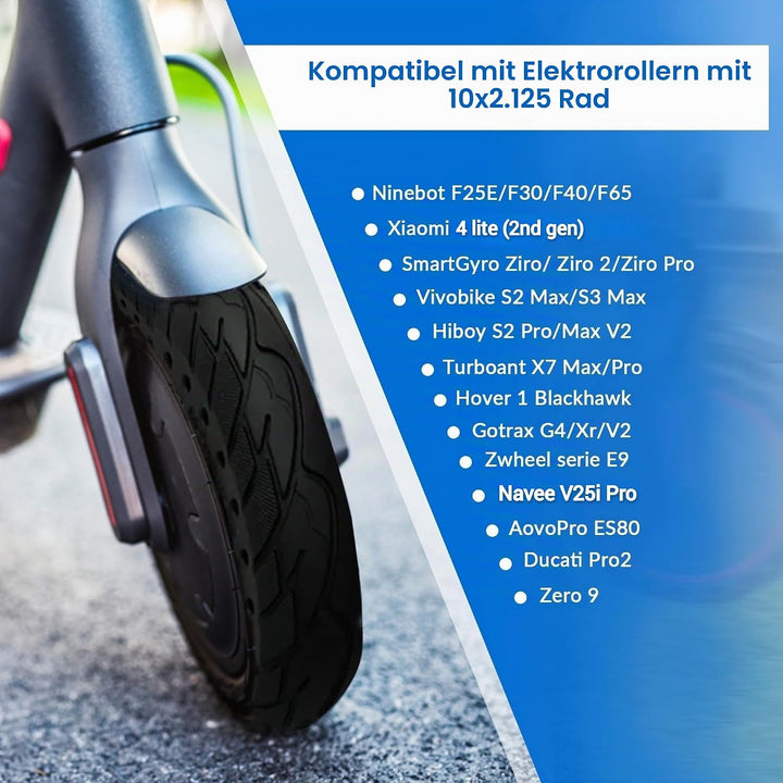 ANSENI 10x2.125 zoll e-scooter reifen für 10-Zoll-Elektroroller,Vollreifen 10 Zoll Ersatzreifen für