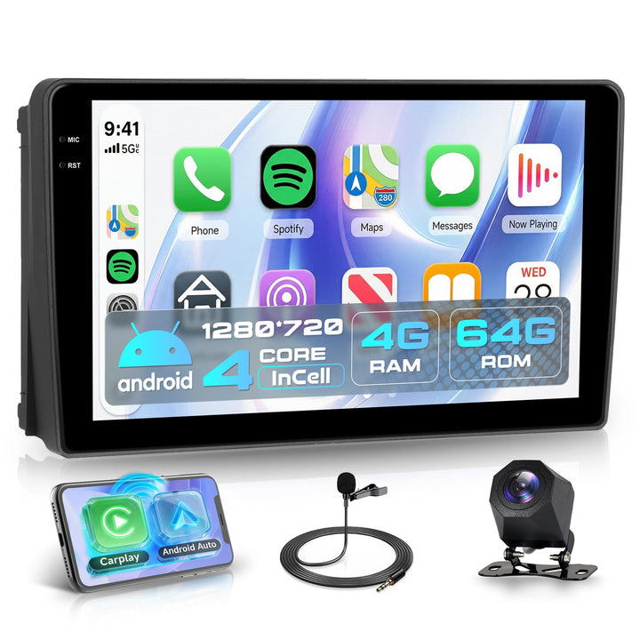 Rimoody 4G+64G Android Autoradio für Ford Transit 2009-2016/ Ford Focus 2005-2008 Wireless Carplay A