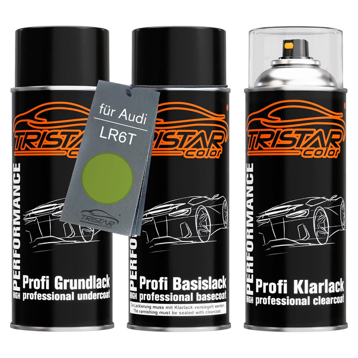 TRISTARcolor Autolack Spraydosen Set für Audi LR6T Viperngrün Metallic/Bright Viper Green Metallic G