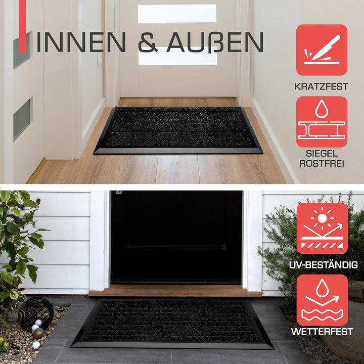 bomoe Fussabtreter Aussenbereich 50x80 cm rutschfest Rostfrei AluGant Haustür Fussabtreter Aussen Sc