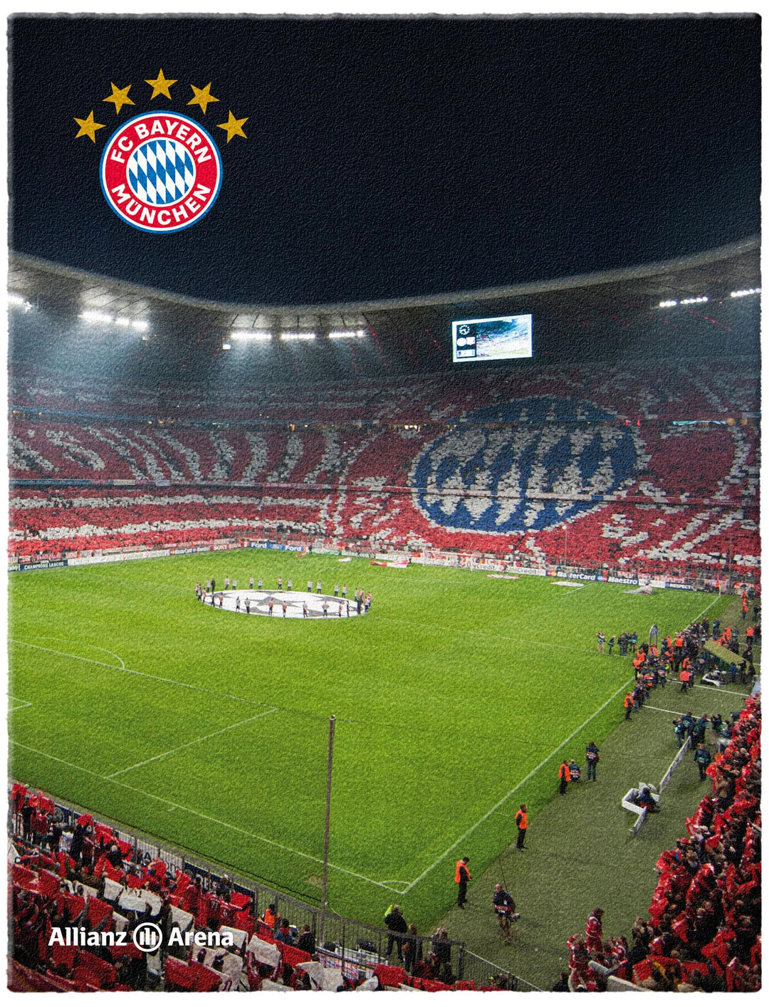 FC Bayern München Teppich Allianz Arena 100 x 130cm rutschhemmend lärmhemmend Fan-Teppich Kinder-Tep
