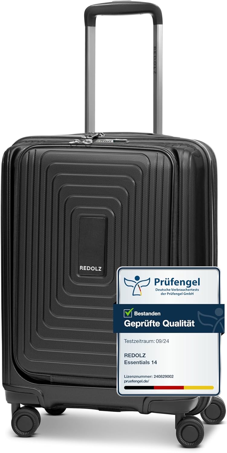 REDOLZ Handgepäck mit Laptopfach | Ultra-leichter Koffer 40 x 23 x 55 cm & Frontöffnung | von 45 auf