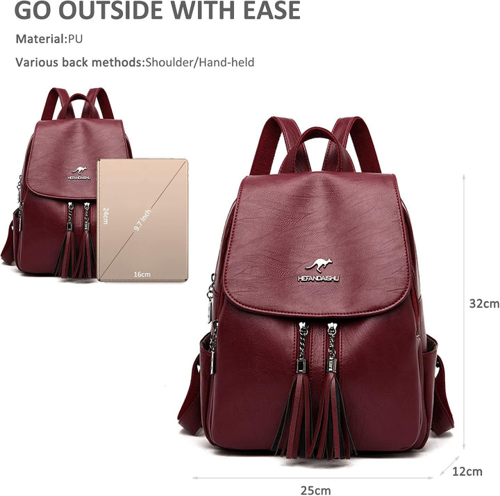 NICOLE & DORIS Rucksack Damen Elegant Rucksack Anti Diebstahl Rucksackhandtaschen PU Leder Rucksäcke