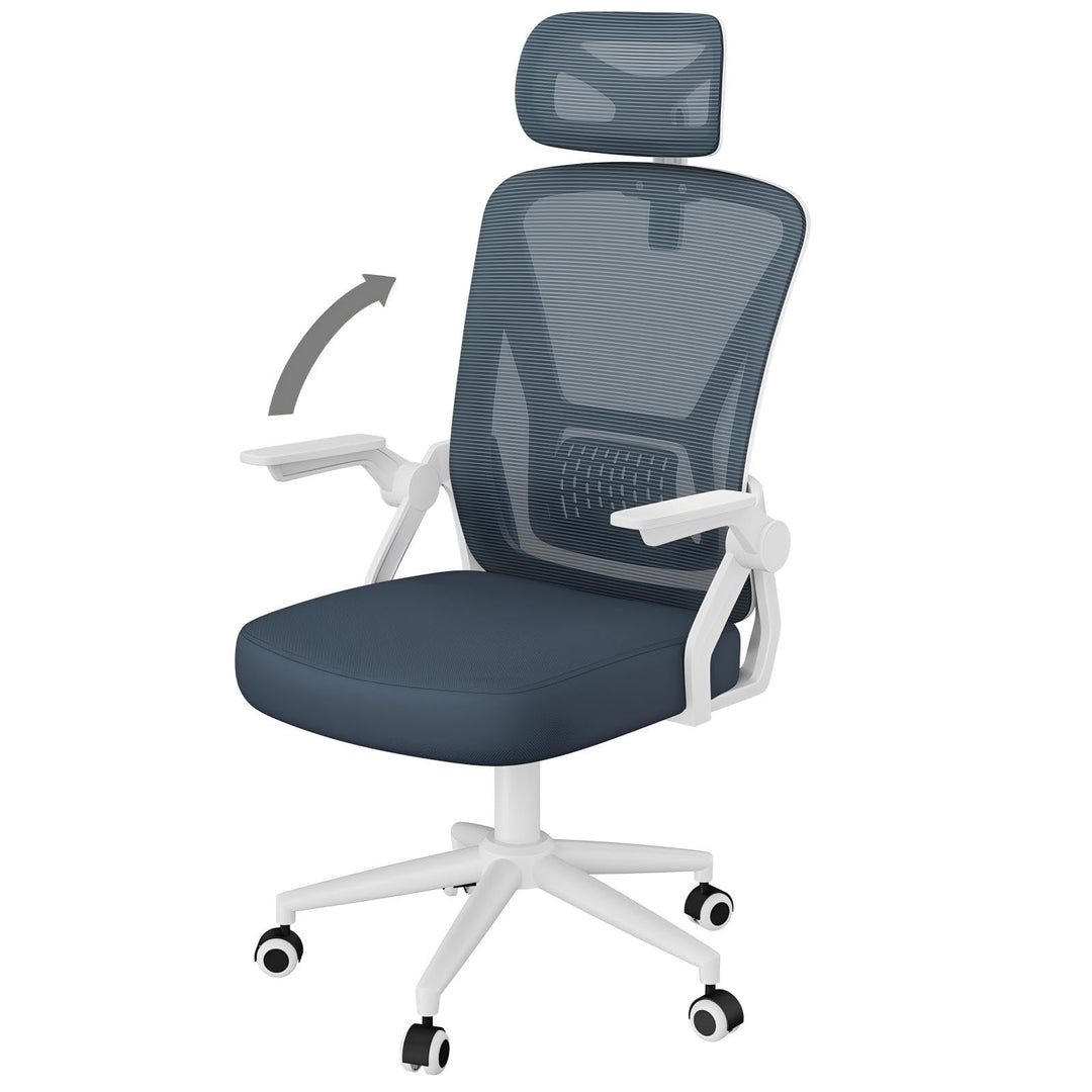 naspaluro Ergonomischer Bürostuhl, Schreibtischstuhl mit 90° Klappbaren Armlehnen, Einzigartige Lend