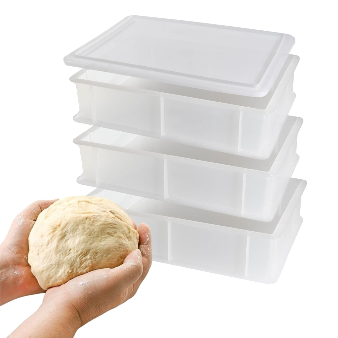 CookandSupply Gärbox für Pizza und Brot - Lebensmittelechte Teigbehälter - Made in Italy - 3 Stapelb
