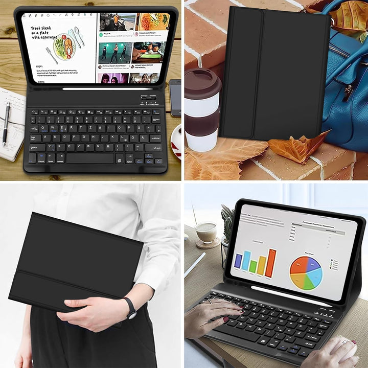 iPad Air 5 Hülle mit Tastatur für iPad Air 6 11 Zoll, Deutsches Taststur Hülle für iPad Air 11 Zoll