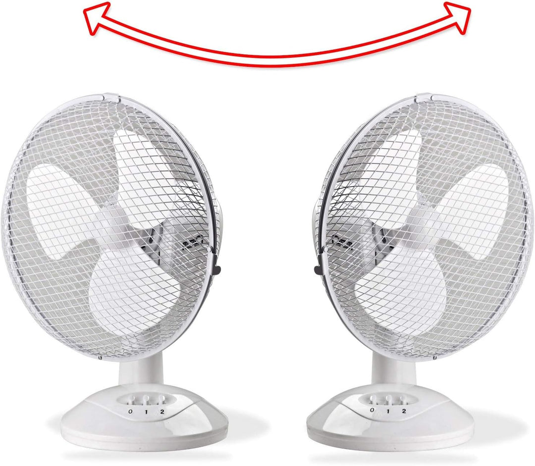 DEMA Tischventilator Ø27 cm – Ventilator, Schreibtischventilator, Standventilator – oszillierend, le