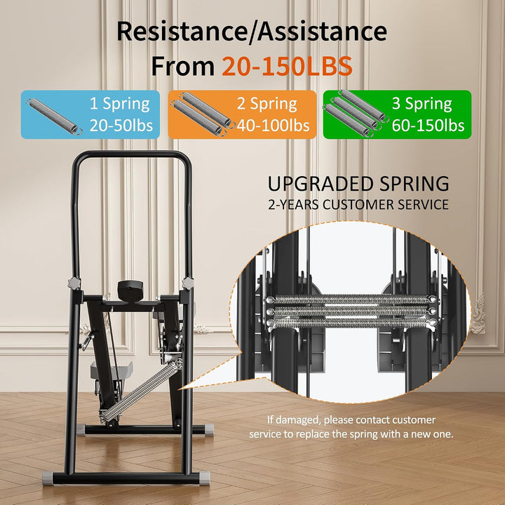 MOMODA Treppenstepper Klettertrainer mit Reistance für Zuhause Cardi Übung faltbar grau Weiss/opulen
