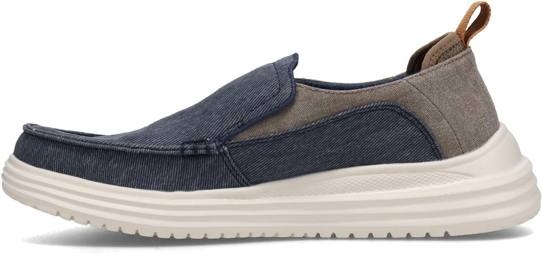 Skechers Herren Bewährt EverFlacher Slipper 41 EU Navy Brown Washed Canvas, 41 EU Navy Brown Washed