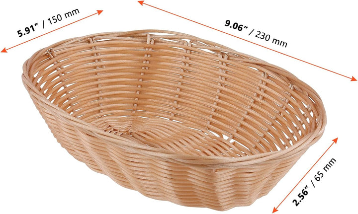 SINJEUN 15 Stück Brotkorb Kunststoff Oval, 23 x 15 x 6,5cm Brötchenkorb Brotkörbchen aus Kunststoff,