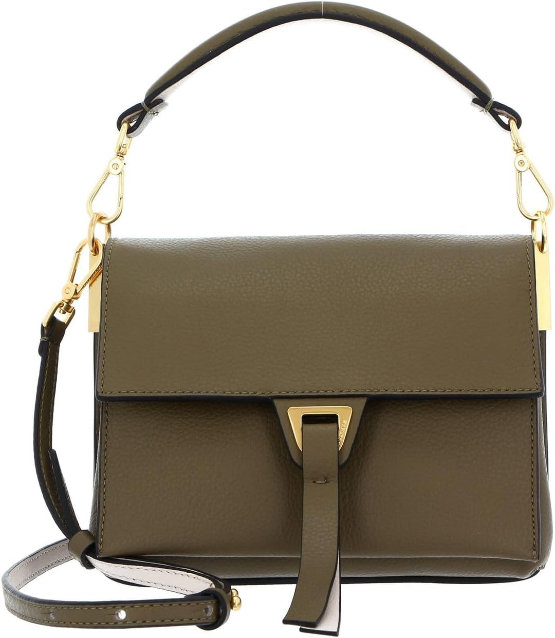 Coccinelle Louise Small Handbag Moss Green/Lambskin White