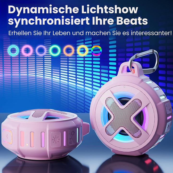Xleader Rosa Mini Bluetooth Lautsprecher, Zertifiziert IPX7 wasserdicht Dusche Pool schwimmende Laut