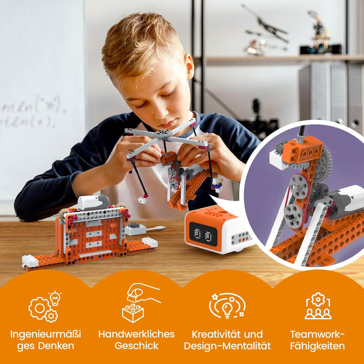 MatataStudio Creator Kit für VinciBot Kinder Programmierbarer Roboter mit 434 Bausteinen, Über 20 Ba