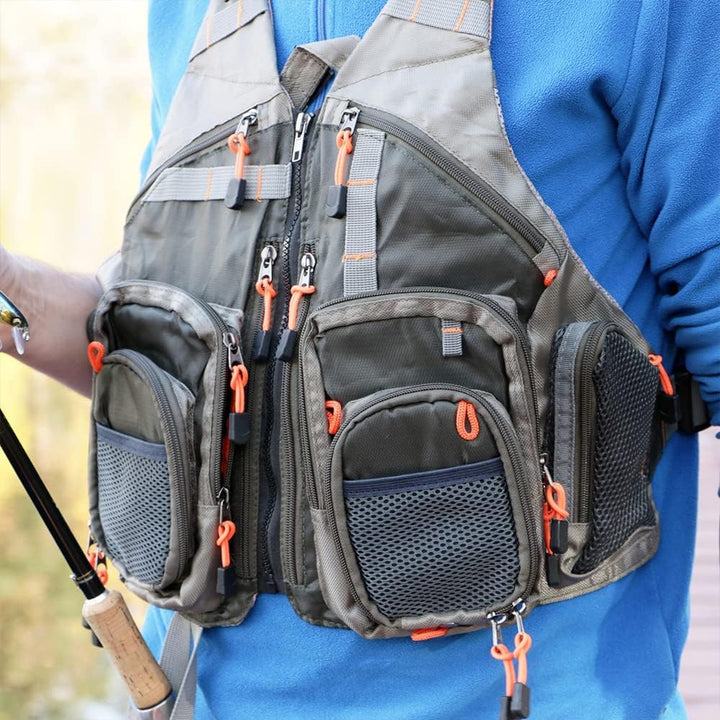 Raprance Angelweste für Männer und Frauen, Outdoor-Aktivitäten, Fliegenbarsch, Angelweste, Rucksack