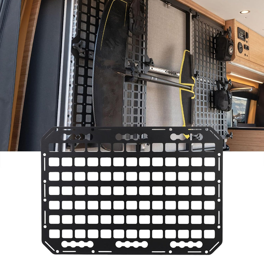 Aluminium L Molle Panel Kofferraum Dach Hanging Rack Panel Ladungsprotokollregal mit Verriegelungsme