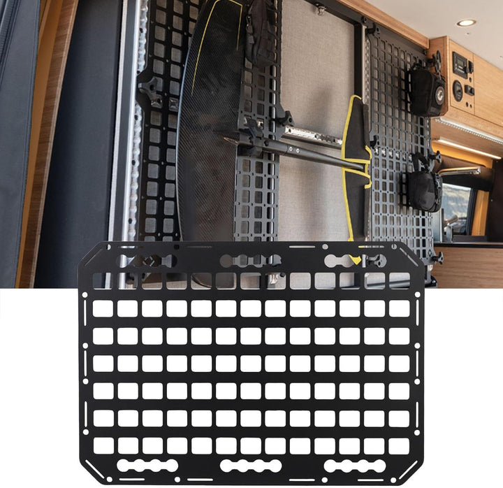 Aluminium L Molle Panel Kofferraum Dach Hanging Rack Panel Ladungsprotokollregal mit Verriegelungsme