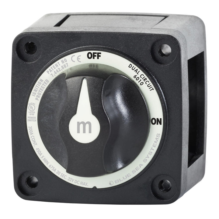 Blue Sea Systems Batterieschalter m-Serie, 300 A, Dual Circ. schwarz, Dual Circ. schwarz