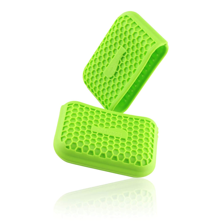 Kochblume Hitze Set | Handschuh, Protec-Griffschutz, Thermo-Fingerschutz, Silikon | (Limette, Protec