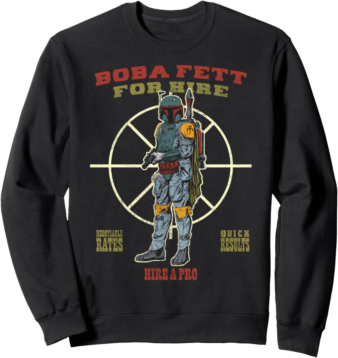 Star Wars Boba Fett For Hire Text Sweatshirt