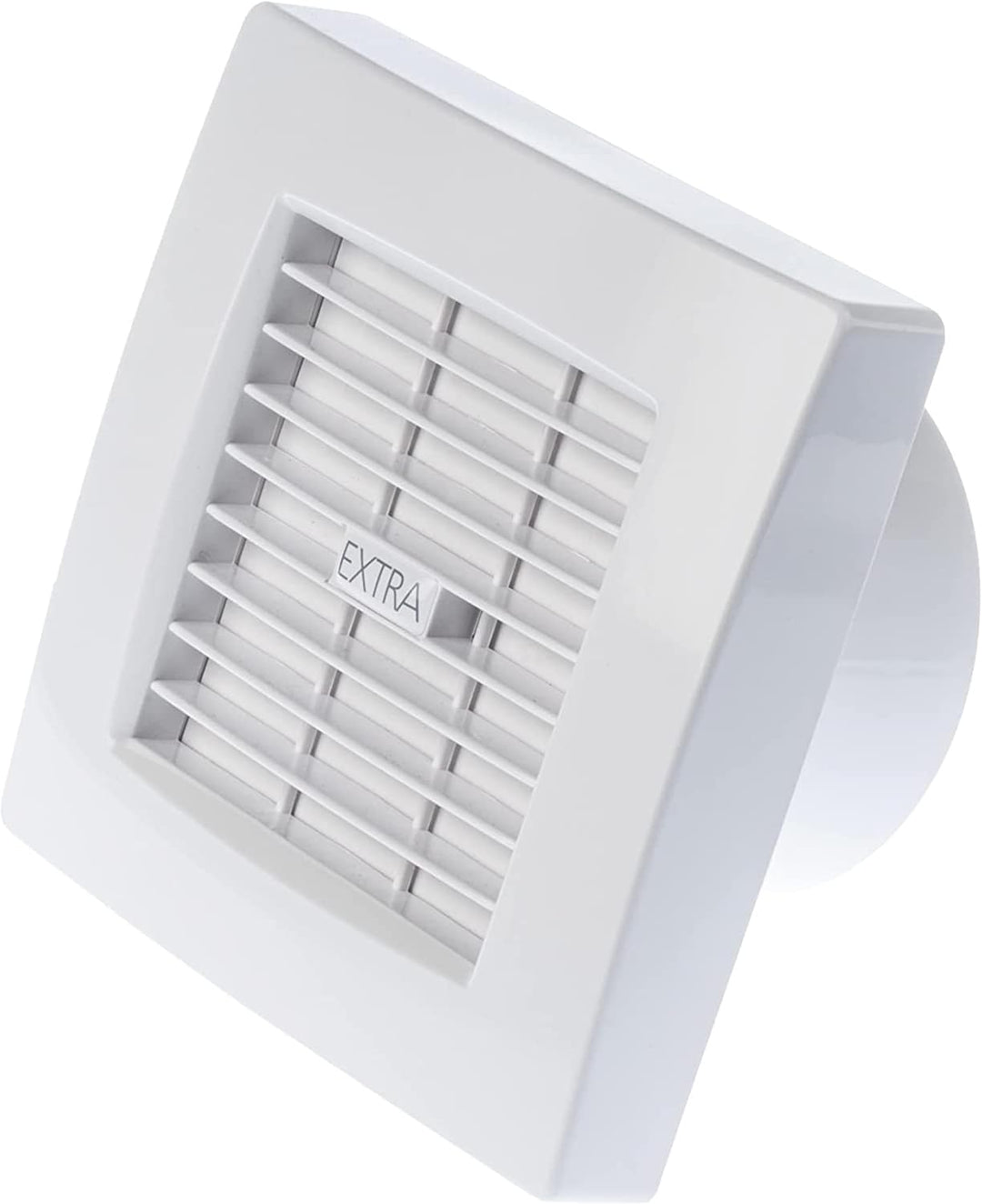 Ø 100mm Badlüfter mit Automatischer Jalousie und Nachlauf-Timer - Ventilator mit Lamellen - Weiss Lü