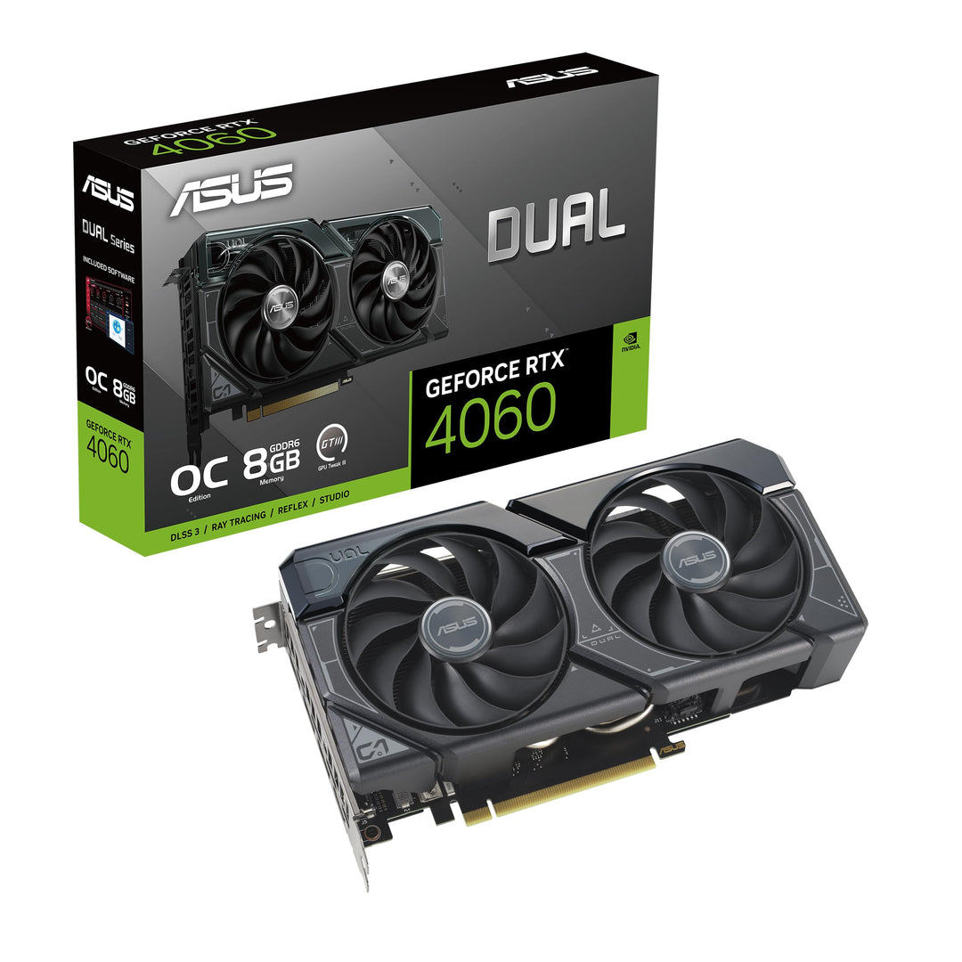 ASUS Dual GeForce RTX 4060 OC Edition 8GB GDDR6 Gaming Grafikkarte schwarz (NVIDIA RTX4060 DLSS3, PC