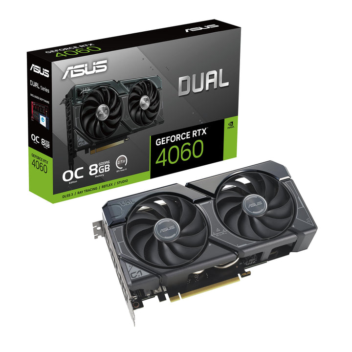 ASUS Dual GeForce RTX 4060 OC Edition 8GB GDDR6 Gaming Grafikkarte schwarz (NVIDIA RTX4060 DLSS3, PC
