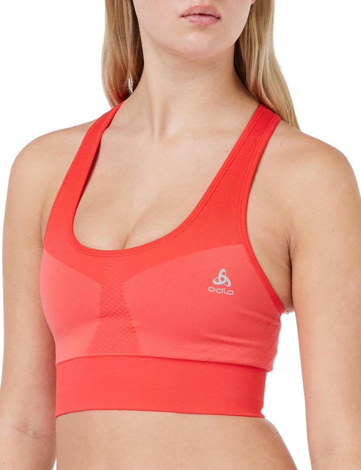 Odlo Damen Seamless Medium Support_131431 Sport BH (1er Pack), Cayenne