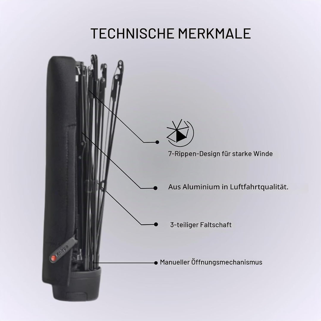 Knirps T.020 Small Manual - Taschenschirm Regenschirm black Einheitsgrösse Schwarz, Einheitsgrösse S
