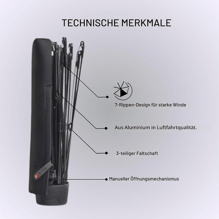 Knirps T.020 Small Manual - Taschenschirm Regenschirm black Einheitsgrösse Schwarz, Einheitsgrösse S