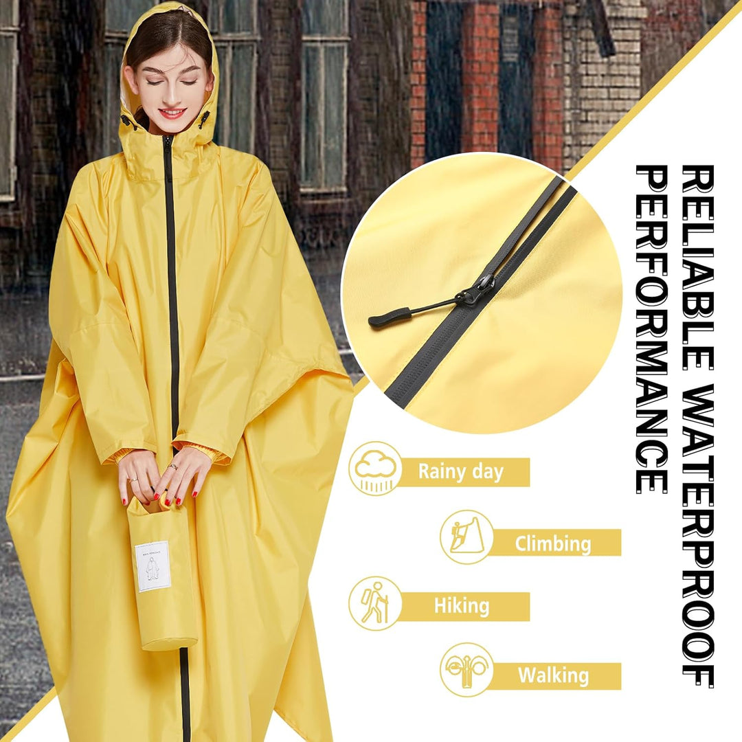 Ynport Crefreak Damen Lange Wasserdichte Regenmäntel Leichter Regenponcho Packbare Outdoor-Regenbekl