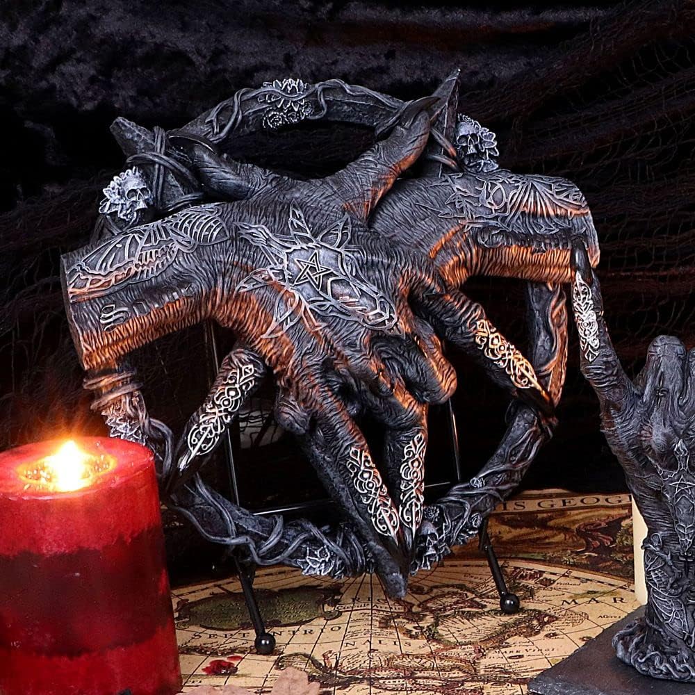 Nemesis Now, Schwarz, Hold of Baphomet, freistehend, 24,5 cm, Harz Einzelbett, Einzelbett