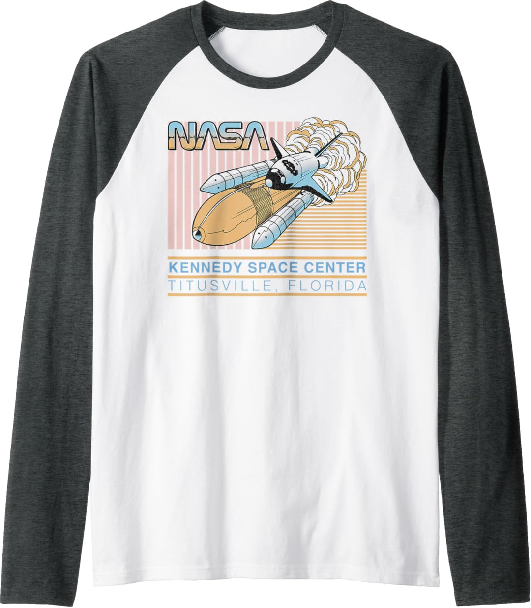 NASA Retro Pastel Kennedy Space Center Raglan