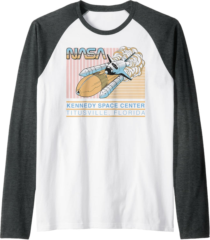 NASA Retro Pastel Kennedy Space Center Raglan
