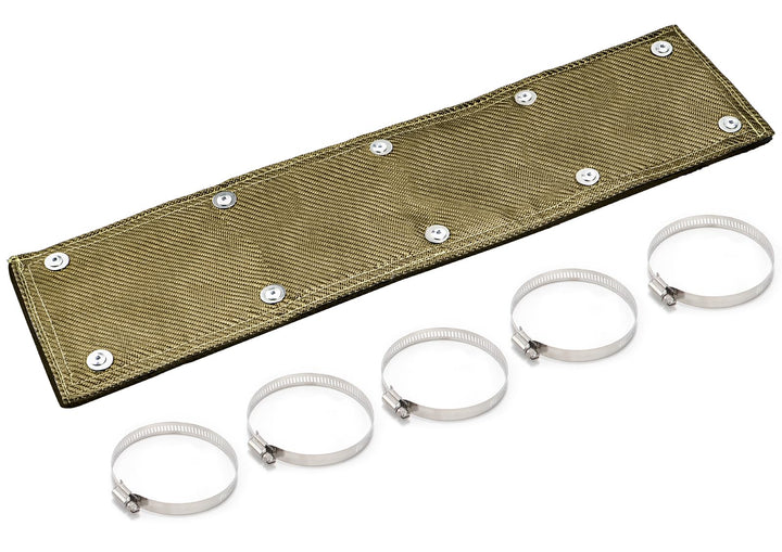 Hitzeschutzband Auspuff, Hitzeschutzmatte 60 x 15 cm Titanium Auspuffband Hitzeschild, mit Schlauchk