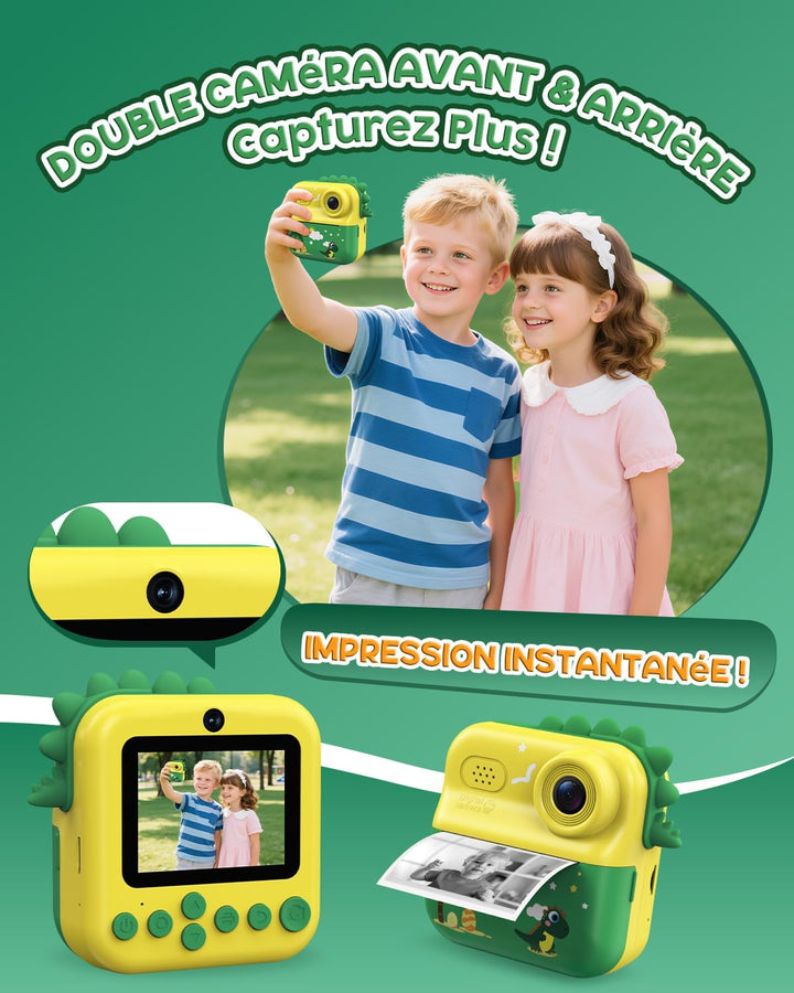 Sofortbildkamera Kinder, 48MP Kinderkamera 1080P HD 2,4 Zoll Bildschirm Digitalkamera mit 32GB Karte