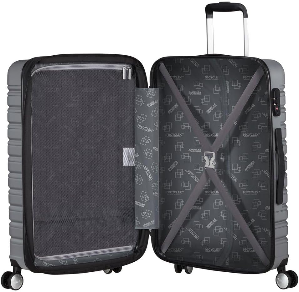 American Tourister Flashline - Spinner M, Koffer, 67 cm, 69/75 L, Silber (Sky Silver) Silver (Sky Si