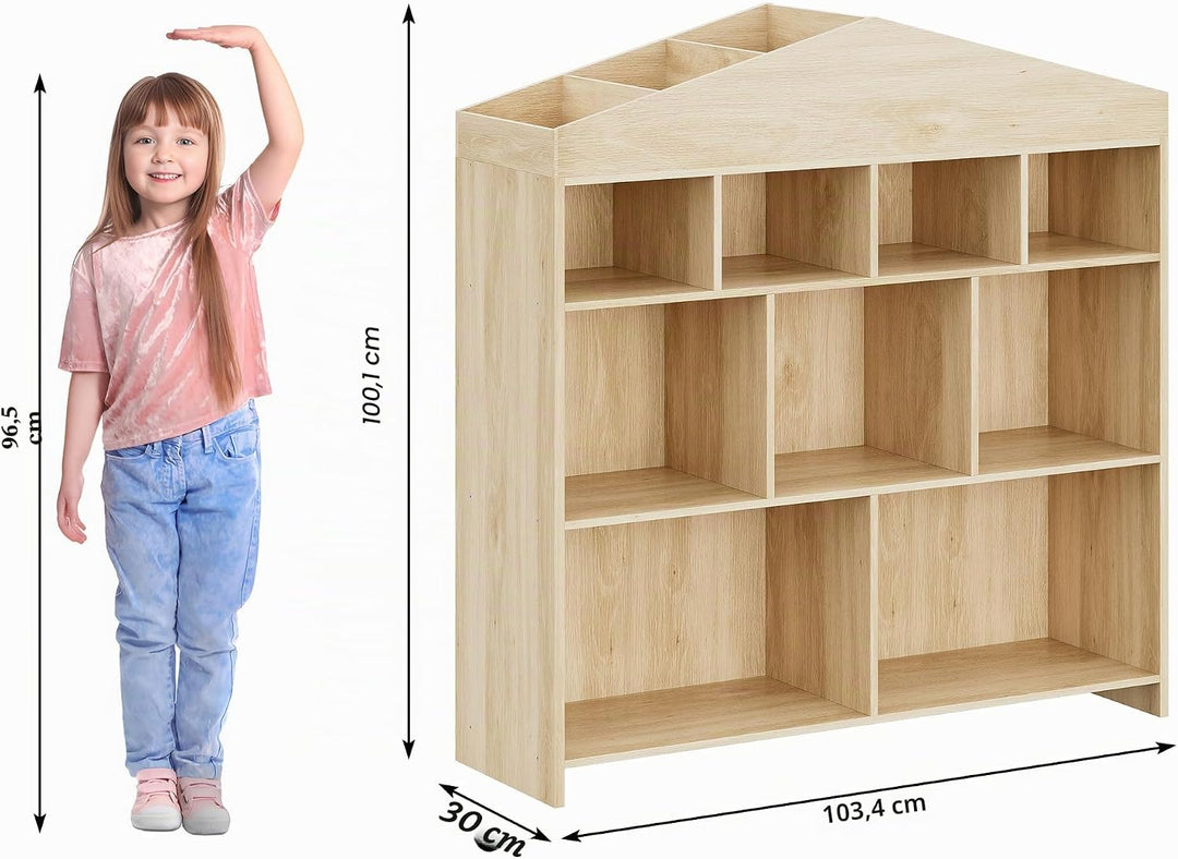 Garvee Kinder Bücherregal Hausform Regal Kinderregal Aufbewahrungsregal für Kinder Kinderzimmerregal