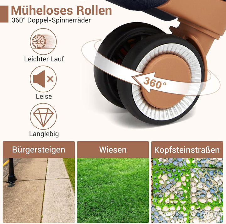 KONO Kofferset 3 Teilig Hartschale Leicht Polypropylen Koffer Handgepäck/Mittelgross/Gross Reisekoff
