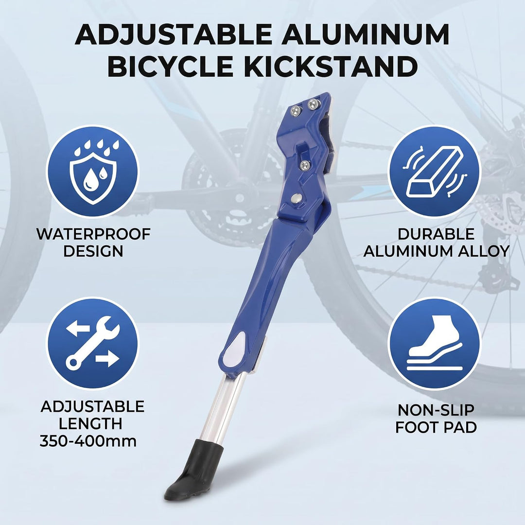 AUNMAS Fahrrad-Seitenständer, 35cm/13.8in Einstellbare Länge unten Aluminiumlegierung Fahrradständer