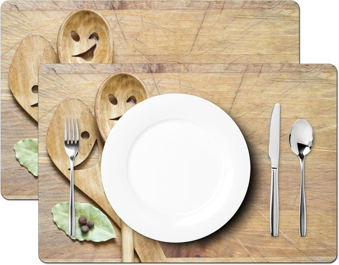 KitchenYeah© Platzsets Abwaschbar 6-Teilig 45x30 cm Tischsets Platzdeckchen rutschfeste Platzset Unt